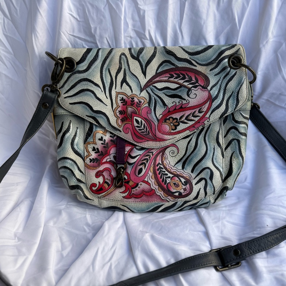 Anna by Anuschka Stylish Multicolor Hand Painted Leather Women's Bag